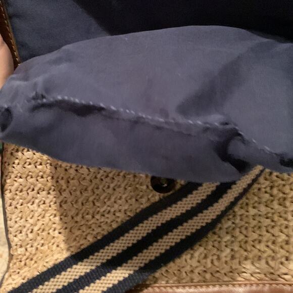 Chaps Rafia and stripe preppy crossbody or shoulder bag - Picture 14 of 14